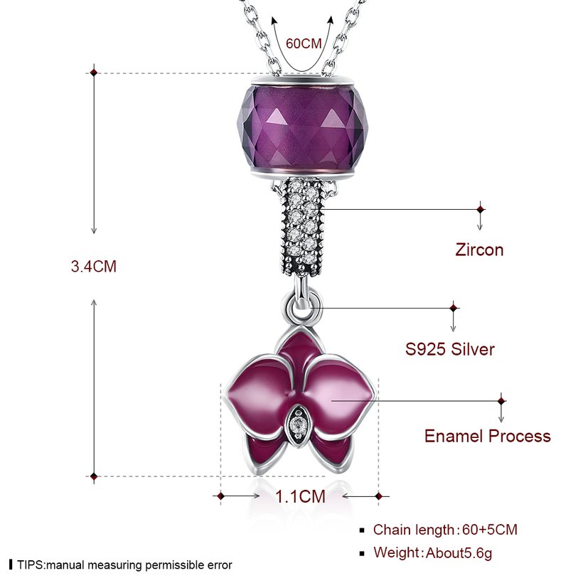 Wholesale Fashion 925 Sterling Silver Flower CZ Necklace TGSSN095 0