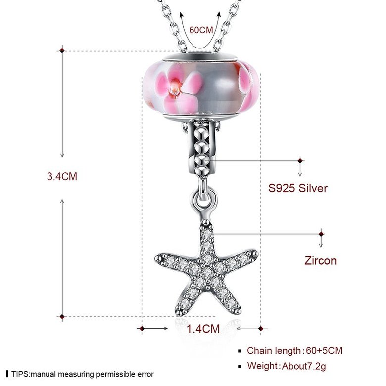 Wholesale 925 Silver Starfish CZ Necklace TGSSN096 0