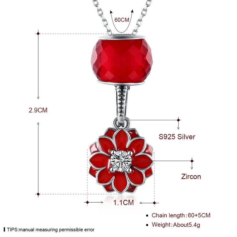 Wholesale 925 Silver Sakura CZ Necklace TGSSN100 0