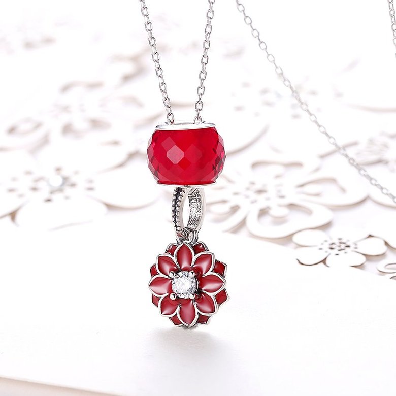 Wholesale 925 Silver Sakura CZ Necklace TGSSN100 1