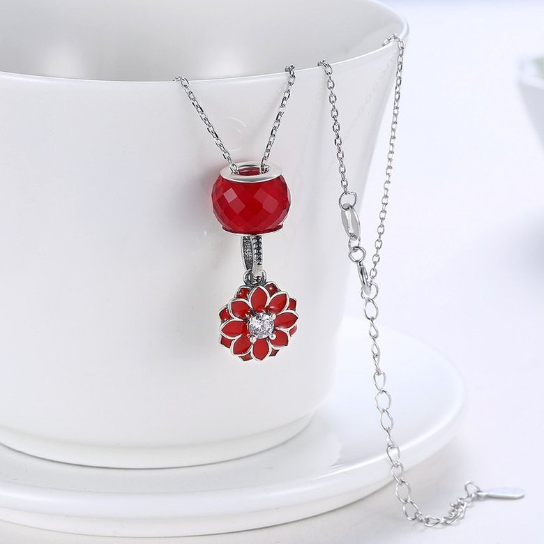 Wholesale 925 Silver Sakura CZ Necklace TGSSN100 2