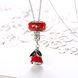 Wholesale Wholessale Romantic 925 Sterling Silver Red Bell Necklace TGSSN104 1 small