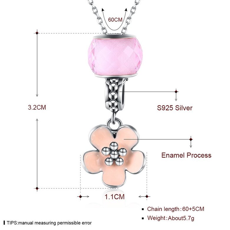 Wholesale 925 Silver Flower Drop Necklace TGSSN109 0