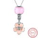 Wholesale 925 Silver Flower Drop Necklace TGSSN109 4 small