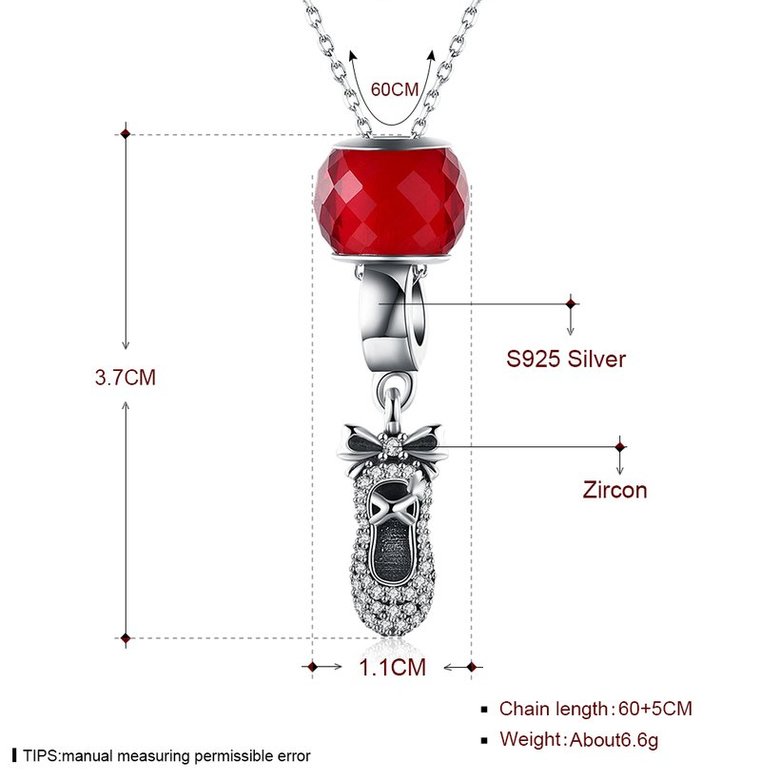 Wholesale 925 Silver Cute Shoe CZ Necklace TGSSN111 0