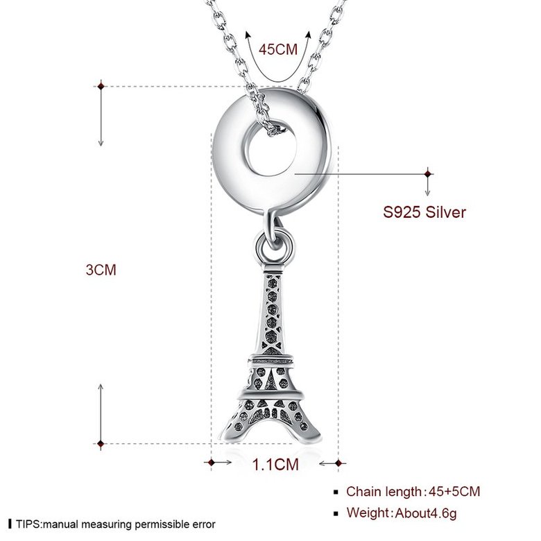 Wholesale 925 Silver Tower Necklace TGSSN116 0