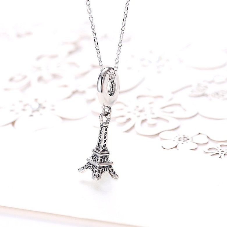 Wholesale 925 Silver Tower Necklace TGSSN116 1