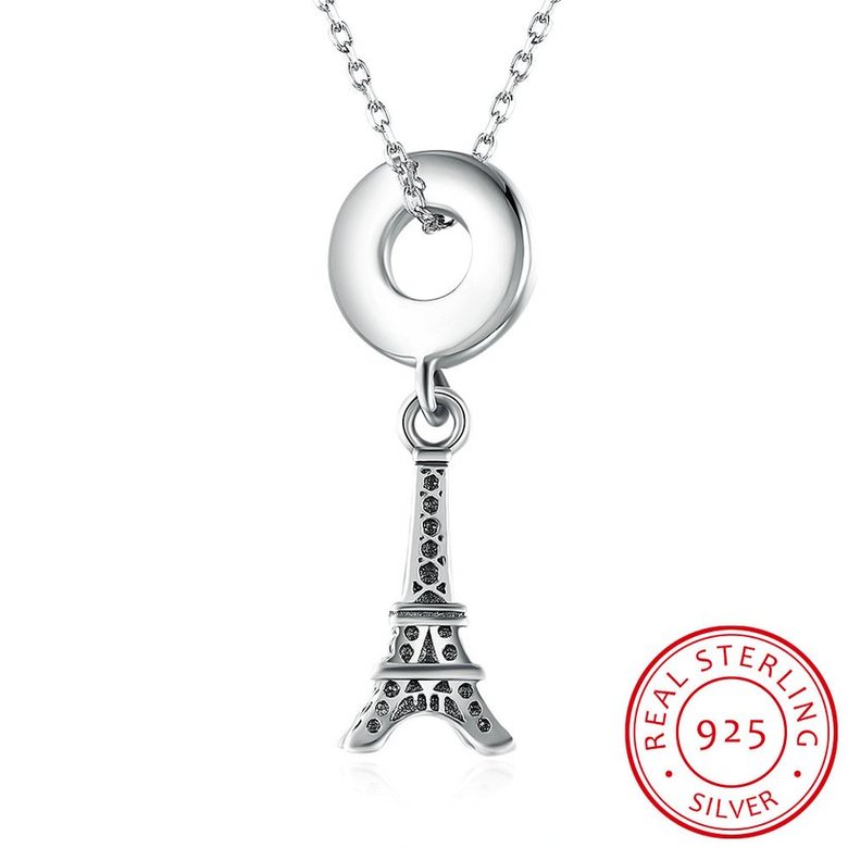 Wholesale 925 Silver Tower Necklace TGSSN116 4