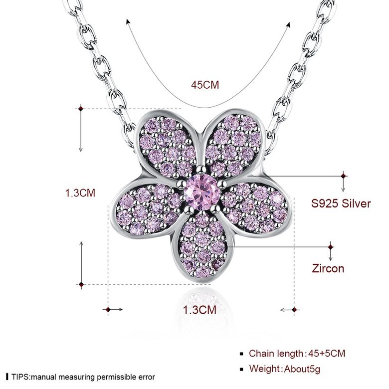 Wholesale Fashion 925 Sterling Silver Plant CZ Necklace TGSSN124 0