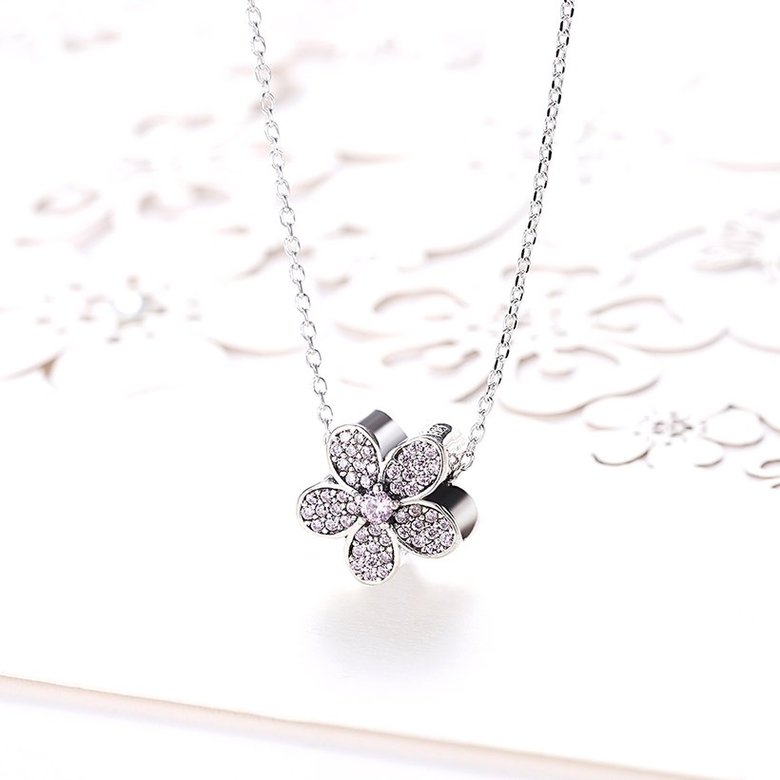 Wholesale Fashion 925 Sterling Silver Plant CZ Necklace TGSSN124 1