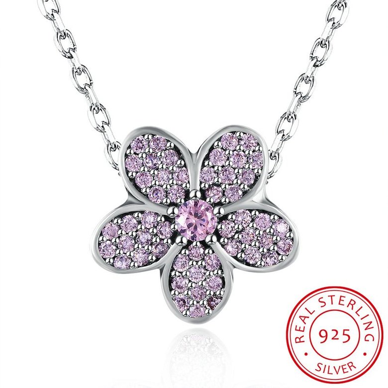 Wholesale Fashion 925 Sterling Silver Plant CZ Necklace TGSSN124 4