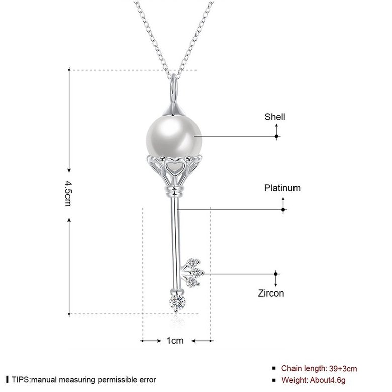 Wholesale Fashion 925 Sterling Silver Key CZ Necklace TGSSN138 0