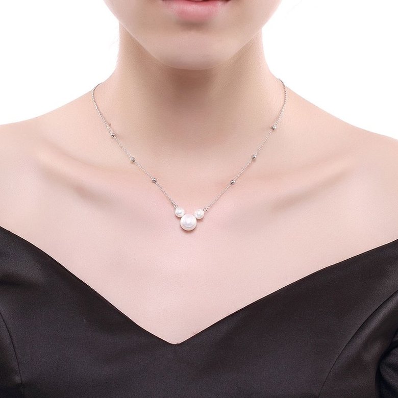 Wholesale Fashion 925 Sterling Silver Pearl Necklace TGSSN140 4