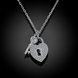 Wholesale 925 Silver Lock Key Heart CZ Necklace TGSSN141 1 small
