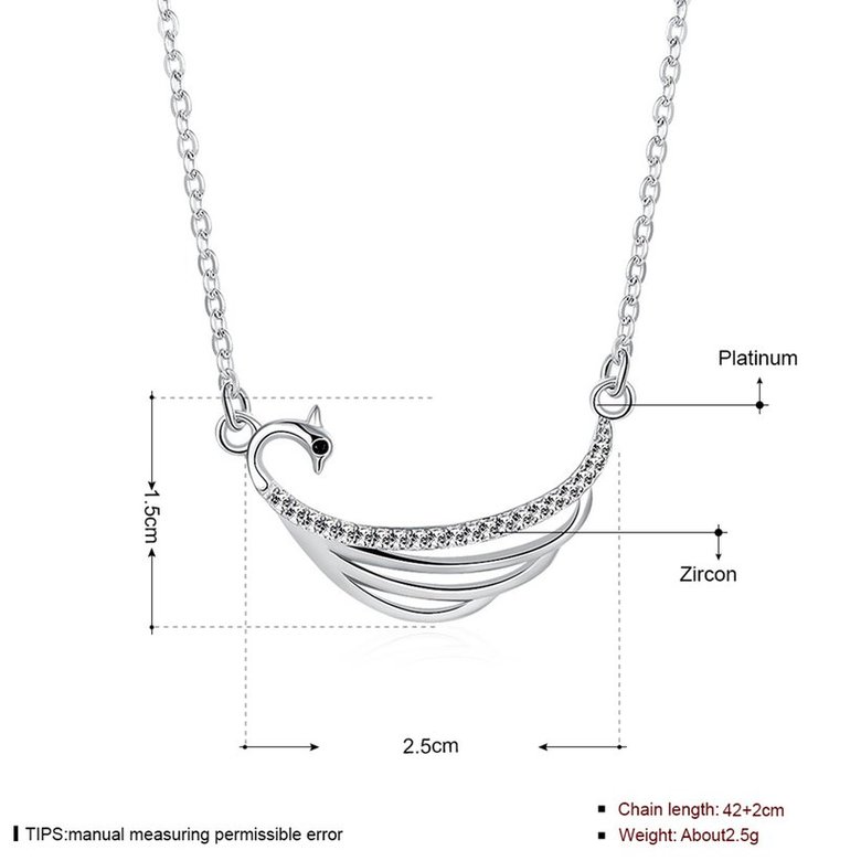 Wholesale 925 Silver Peacock CZ Necklace TGSSN145 0