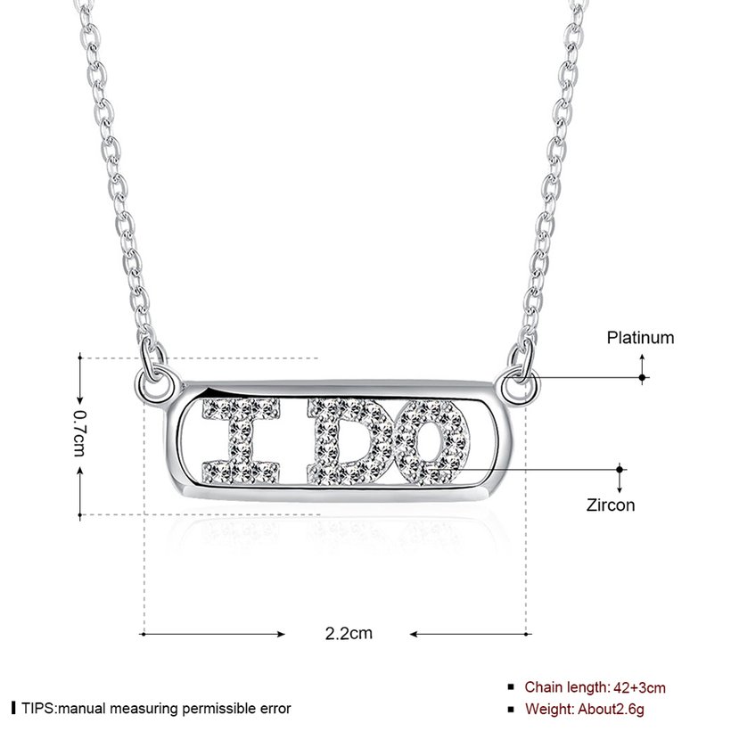 Wholesale 925 Silver I Do CZ Necklace TGSSN147 0