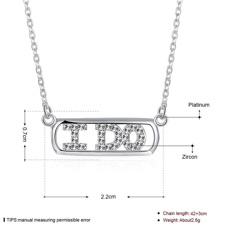 Wholesale 925 Silver I Do CZ Necklace TGSSN147 0