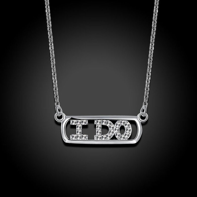 Wholesale 925 Silver I Do CZ Necklace TGSSN147 1