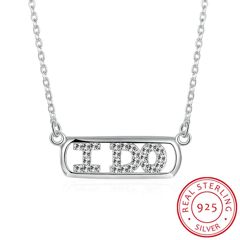 Wholesale 925 Silver I Do CZ Necklace TGSSN147 5