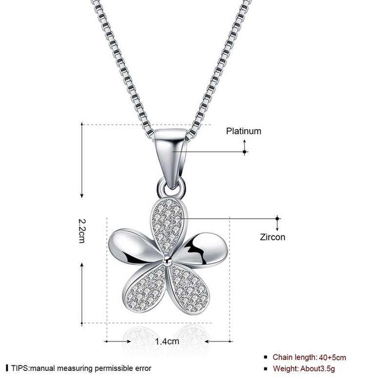 Wholesale 925 Silver Five Grass CZ Necklace TGSSN149 0