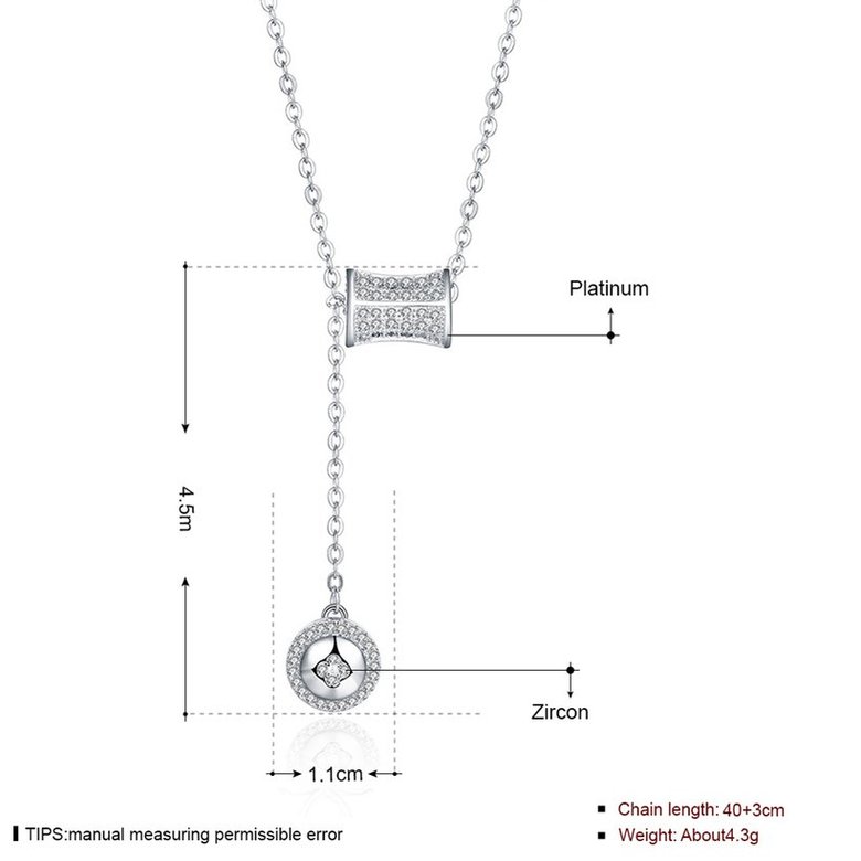 Wholesale 925 Silver Button CZ Necklace TGSSN151 0