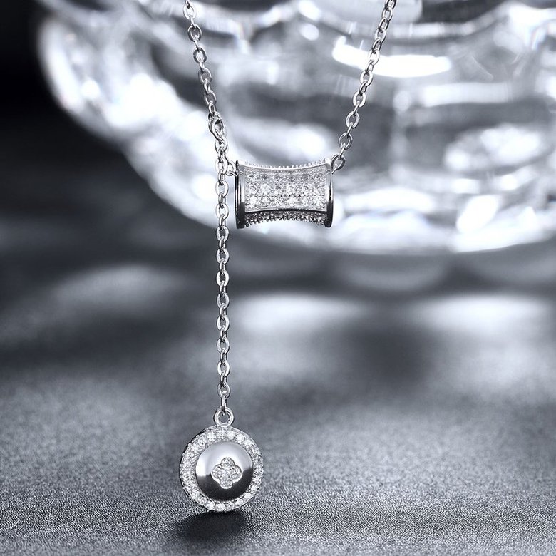 Wholesale 925 Silver Button CZ Necklace TGSSN151 3