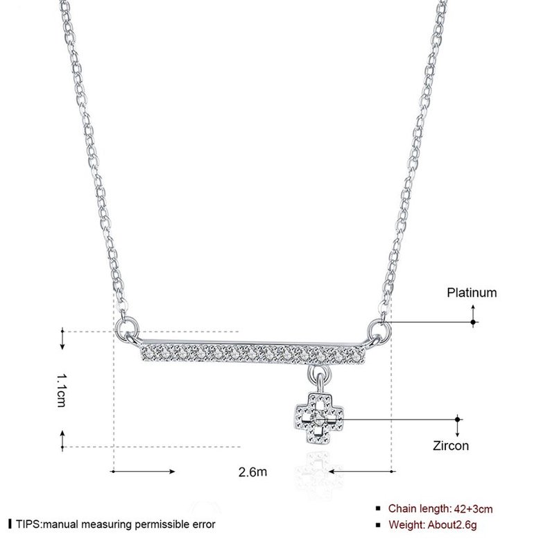 Wholesale 925 Silver Four Leaf Clover CZ Necklace TGSSN153 0