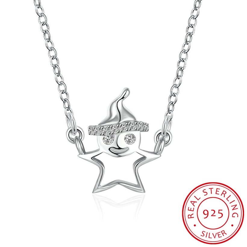 Wholesale Fashion 925 Sterling Silver Snow Man CZ Necklace TGSSN156 5