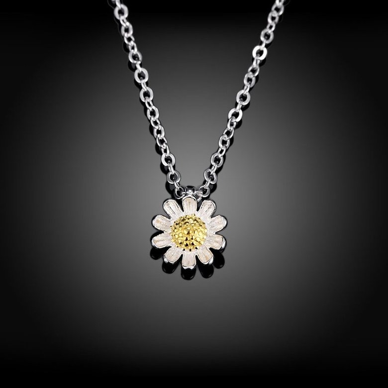 Wholesale 925 Silver Chrysanthemum Necklace TGSSN157 1