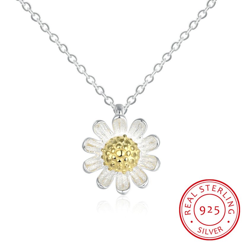 Wholesale 925 Silver Chrysanthemum Necklace TGSSN157 5