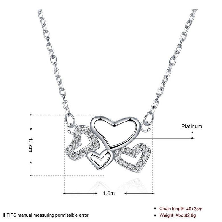 Wholesale 925 Silver Heart CZ Necklace TGSSN158 0