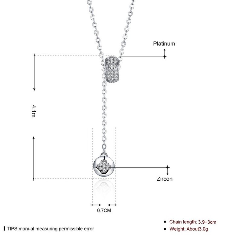 Wholesale 925 Silver Button CZ Necklace TGSSN164 0