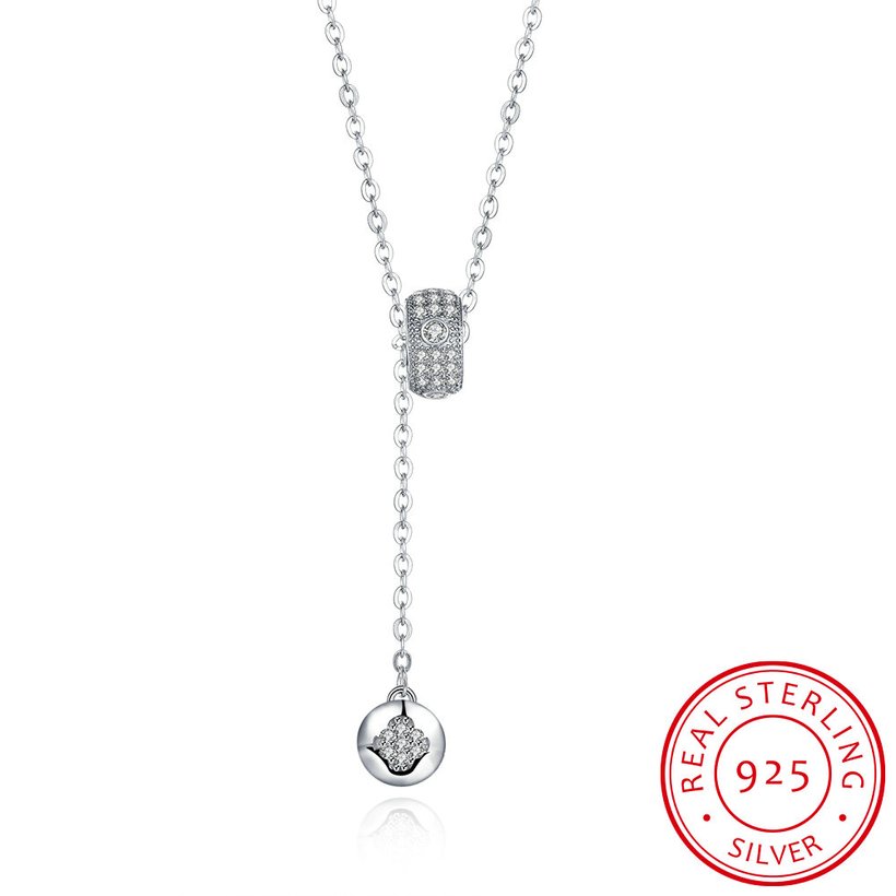 Wholesale 925 Silver Button CZ Necklace TGSSN164 5