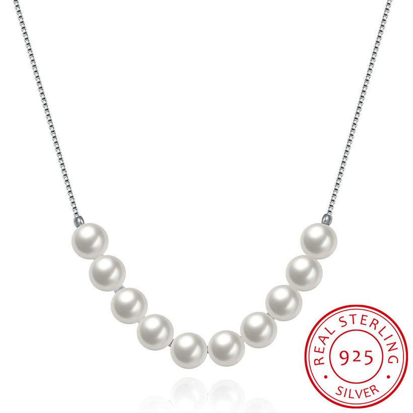 Wholesale 925 Silver Pearl Necklace TGSSN166 5