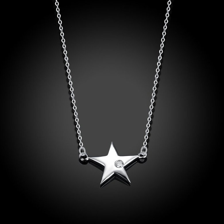 Wholesale 925 Silver Star CZ Necklace TGSSN004 1