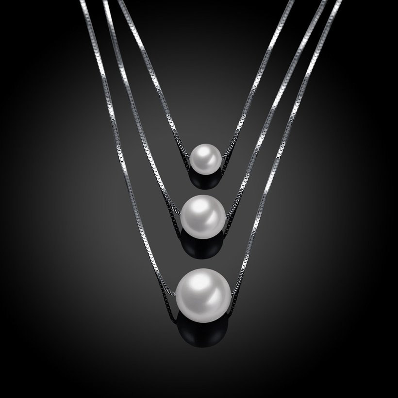 Wholesale Trendy 925 Sterling Silver Pearl Necklace TGSSN006 1