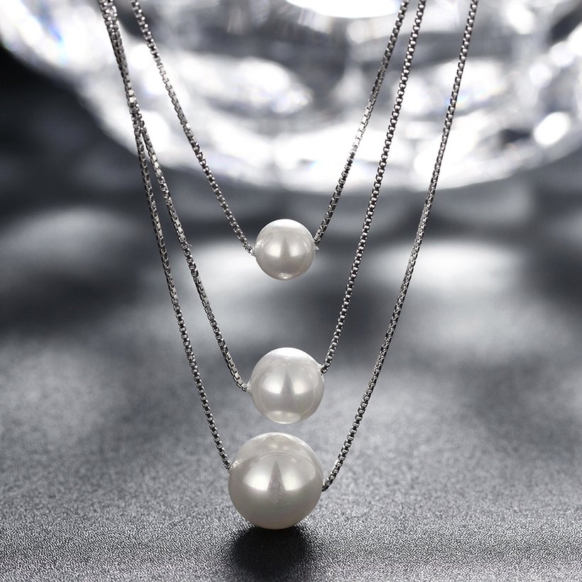 Wholesale Trendy 925 Sterling Silver Pearl Necklace TGSSN006 3