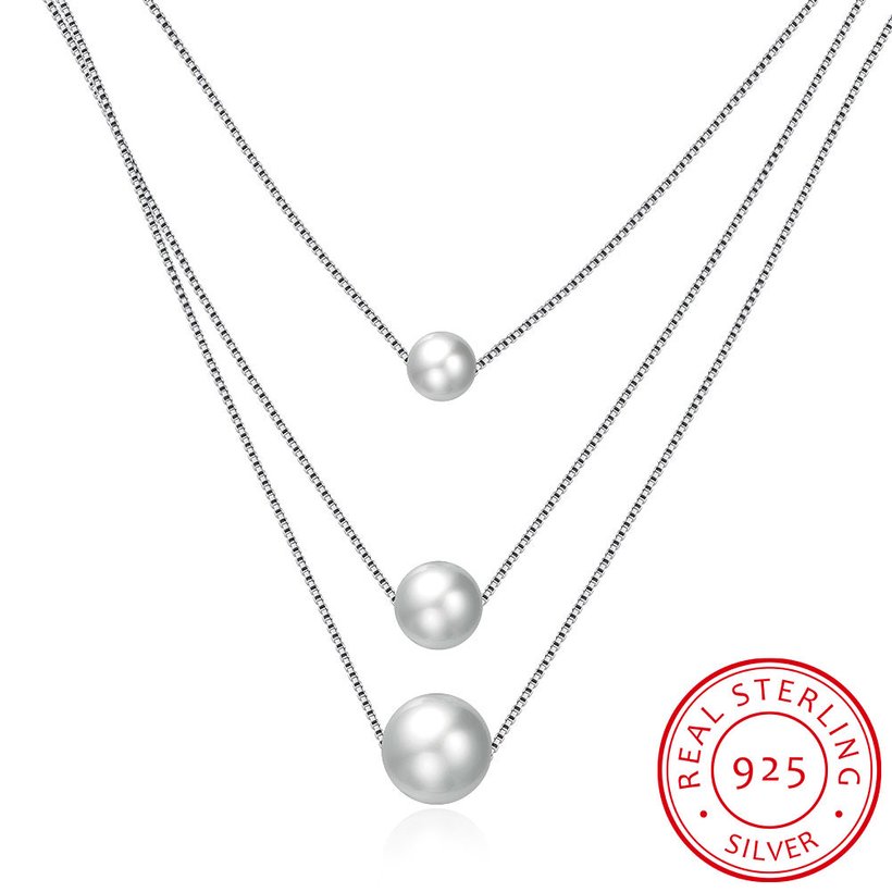 Wholesale Trendy 925 Sterling Silver Pearl Necklace TGSSN006 5