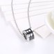 Wholesale Trendy 925 Sterling Silver Round Black Ceramic Necklace TGSSN007 2 small