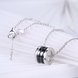 Wholesale Trendy 925 Sterling Silver Round Black Ceramic Necklace TGSSN007 3 small