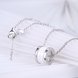 Wholesale Trendy 925 Sterling Silver Round White Ceramic Necklace TGSSN008 3 small
