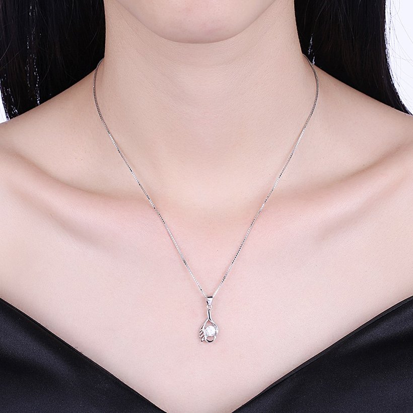 Wholesale Fashion 925 Sterling Silver CZ Wing Necklace TGSSN012 0