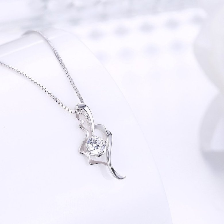Wholesale Fashion 925 Sterling Silver CZ Romantic Necklace TGSSN014 1