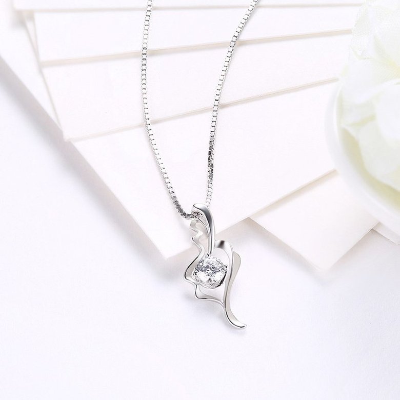 Wholesale Fashion 925 Sterling Silver CZ Romantic Necklace TGSSN014 2