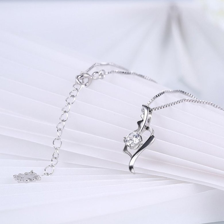Wholesale Fashion 925 Sterling Silver CZ Romantic Necklace TGSSN014 3
