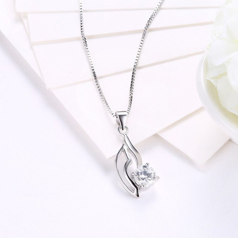 Wholesale 925 Silver CZ Necklace TGSSN020 2