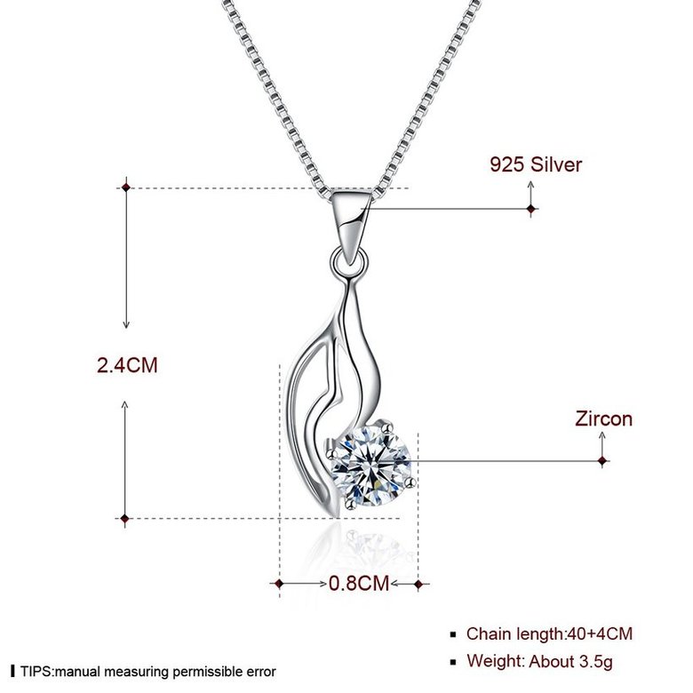 Wholesale 925 Silver CZ Necklace TGSSN020 4