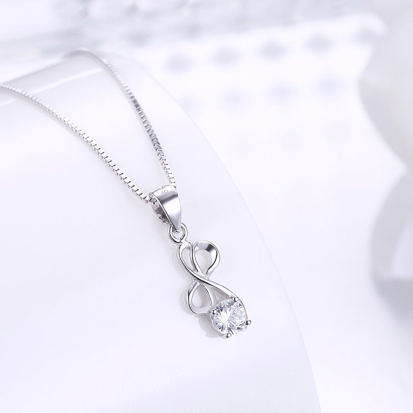 Wholesale Fashion 925 Sterling Silver CZ Necklace TGSSN028 1