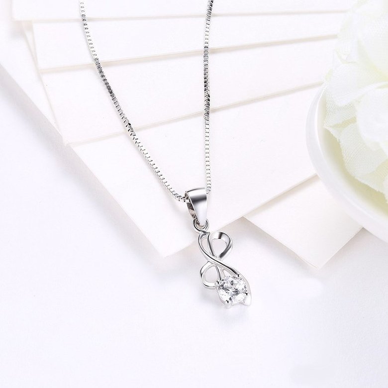 Wholesale Fashion 925 Sterling Silver CZ Necklace TGSSN028 2