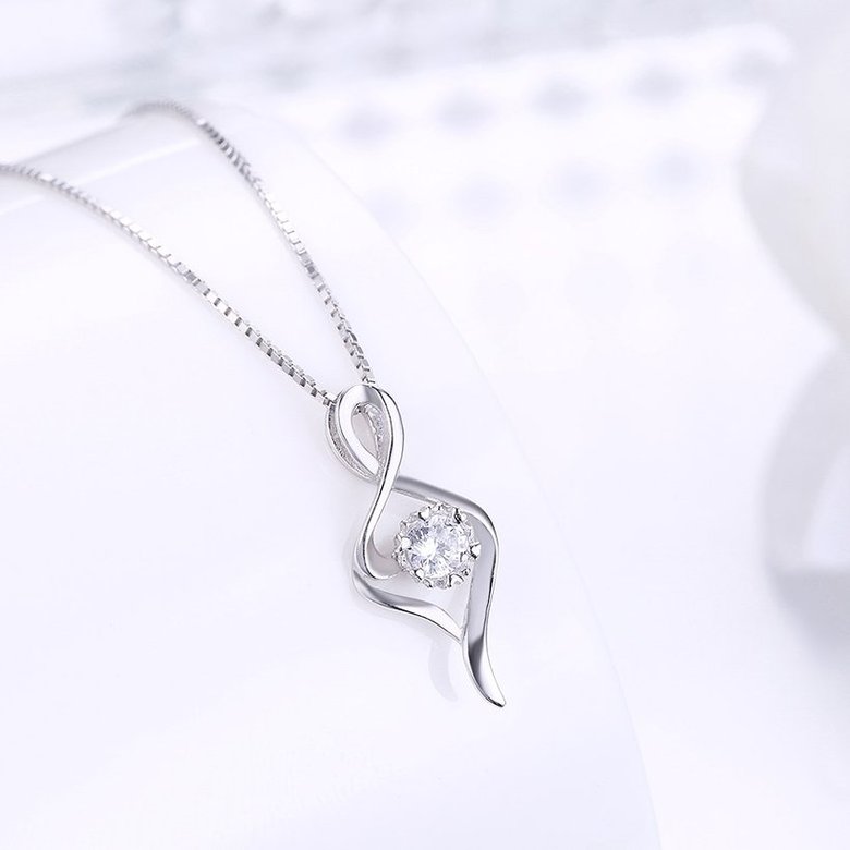 Wholesale Trendy 925 Sterling Silver CZ Necklace TGSSN030 1